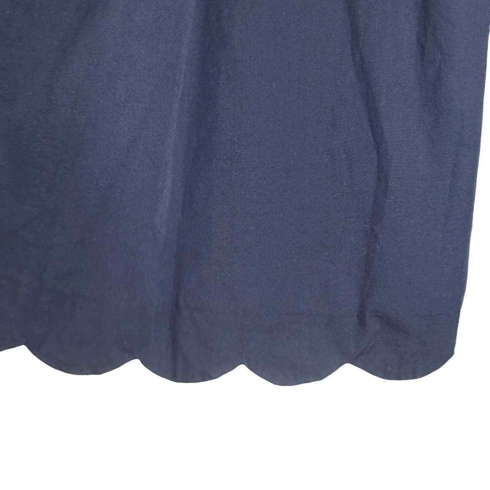 Crown & Ivy Navy Blue Sleeveless Dress Ruffle Neck Belted VNeck Classic Preppy S - Picture 5 of 11